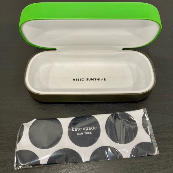🎁💚 Kate Spade ♠️ Green / Black Eyeglass Case New - Picture 1 of 11